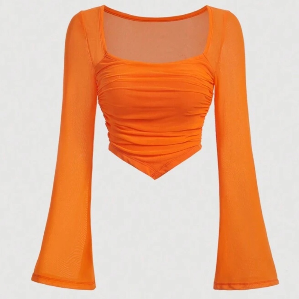 Orange Long Sleeve Women's Top